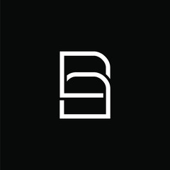 Initial letter B a logo template with file icon line art style in flat design illustration