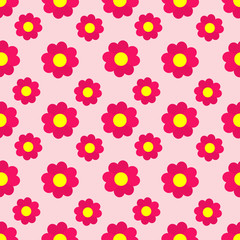 pink flower seamless pattern vector illustration background