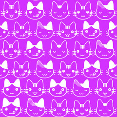Group of cats in pink and white