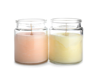 Beautiful candles isolated on white