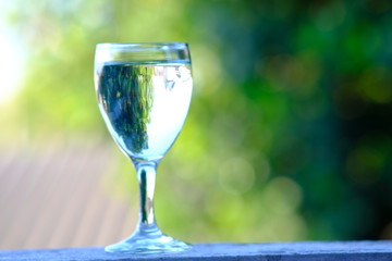 glass of water on table