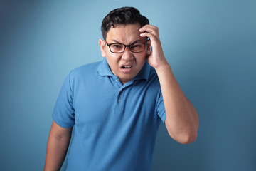 Funny Asian Man Looked Confused