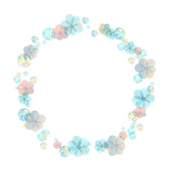 花とシャボン玉フレーム