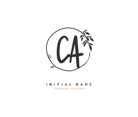 C A CA Beauty vector initial logo, handwriting logo of initial signature, wedding, fashion, jewerly, boutique, floral and botanical with creative template for any company or business.