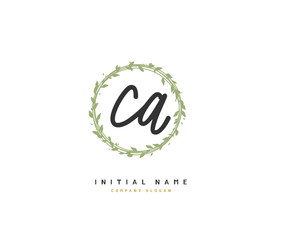 C A CA Beauty vector initial logo, handwriting logo of initial signature, wedding, fashion, jewerly, boutique, floral and botanical with creative template for any company or business.