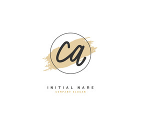 C A CA Beauty vector initial logo, handwriting logo of initial signature, wedding, fashion, jewerly, boutique, floral and botanical with creative template for any company or business.