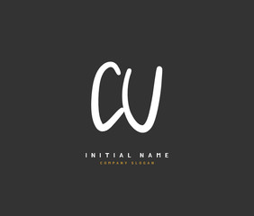 C U CU Beauty vector initial logo, handwriting logo of initial signature, wedding, fashion, jewerly, boutique, floral and botanical with creative template for any company or business.