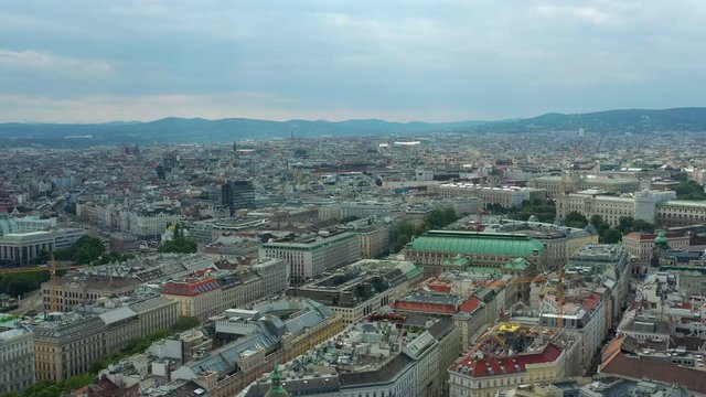 sunny day flight over vienna city center famous opera house district aerial panorama 4k austria