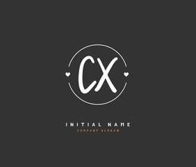 C X CX Beauty vector initial logo, handwriting logo of initial signature, wedding, fashion, jewerly, boutique, floral and botanical with creative template for any company or business.
