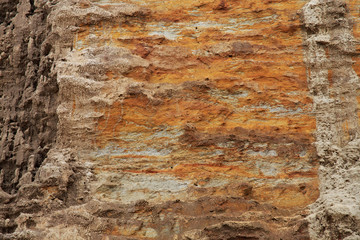 Texture of the clay-sand bluff wall.