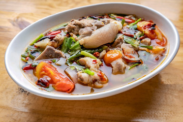 Spicy Pork leg soup, Hot and Spicy Pork Leg Soup (Tom Yum Kha Moo )