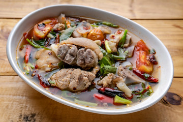 Spicy Pork leg soup, Hot and Spicy Pork Leg Soup (Tom Yum Kha Moo )