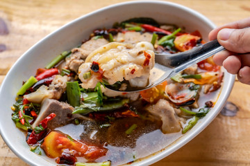 Spicy Pork leg soup, Hot and Spicy Pork Leg Soup (Tom Yum Kha Moo )
