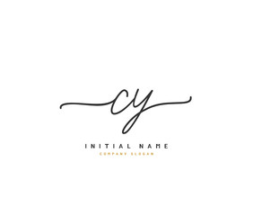 C Y CY Beauty vector initial logo, handwriting logo of initial signature, wedding, fashion, jewerly, boutique, floral and botanical with creative template for any company or business.