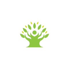 Tree leaf vector logo design, eco-friendly concept