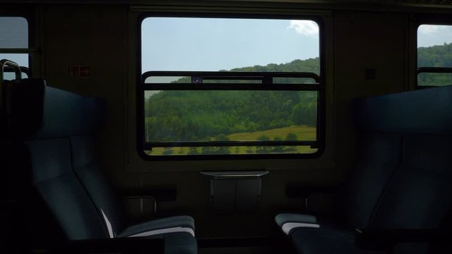 zurich to basel sunny day train road trip passenger seats wagon pov panorama 4k switzerland