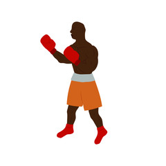 Boxer. Vector illustration. Fighter. Flat style.