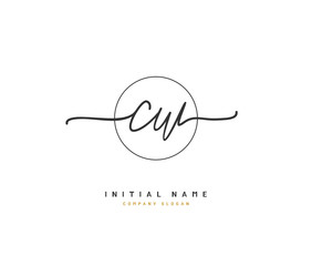 C W CW Beauty vector initial logo, handwriting logo of initial signature, wedding, fashion, jewerly, boutique, floral and botanical with creative template for any company or business.
