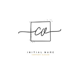 C O CO Beauty vector initial logo, handwriting logo of initial signature, wedding, fashion, jewerly, boutique, floral and botanical with creative template for any company or business.