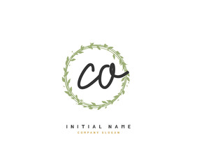 C O CO Beauty vector initial logo, handwriting logo of initial signature, wedding, fashion, jewerly, boutique, floral and botanical with creative template for any company or business.