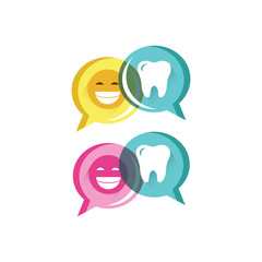 good review dental care service vector logo icon in vibrant color