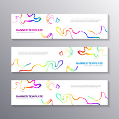 Fototapeta premium Modern banner template with abstract liquid gradient marble background, Corporate web header, footer
