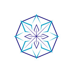 circle flower logo vector illustrations. stylish floral ornament graphic element