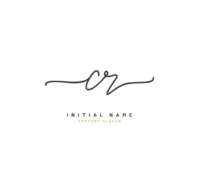 C R CR Beauty vector initial logo, handwriting logo of initial signature, wedding, fashion, jewerly, boutique, floral and botanical with creative template for any company or business.