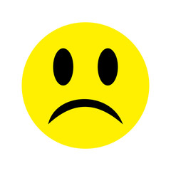 A little sad face of emoticons with a slight frown
