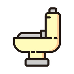 Outline sanitary toilet vector icon for web design isolated on white background