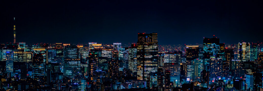 Fototapeta Night view of TOKYO JAPAN 東京都市風景 夜景