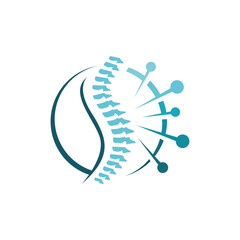 Acupuncture logo design vector. Alternative therapy sign, Chinese medicine and wellness icon concept illustration