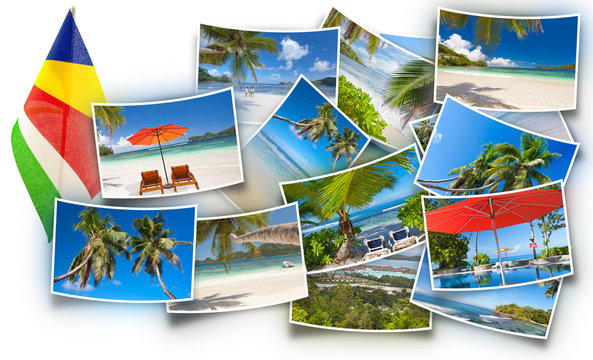 collage of images , Seychelles Islands