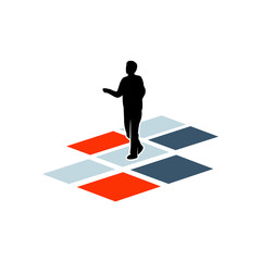 vector of Man walking on floor logo design eps format