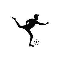Fototapeta na wymiar Soccer or football player. soccer vector illustration of a silhouette soccer or football player isolated on white background. Soccer flat design illustration for web, mobile, logo, icon, and graphic.