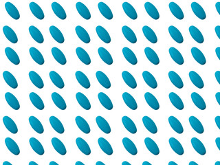 Seamless photo pattern of blue pills on a white background.