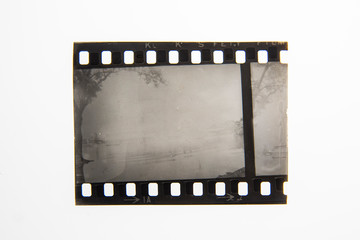 (35 mm.) Black and white film frame With vintage space.