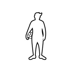 soccer or football icon. vector flat outline silhouette illustration for graphic and web design isolated on white background. sport soccer or football design for symbol, logo, website, app.