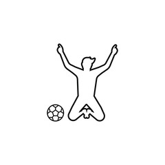 soccer or football icon. vector flat outline silhouette illustration for graphic and web design isolated on white background. sport soccer or football design for symbol, logo, website, app.
