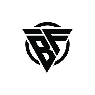 BF FB Triangle Logo Circle Monogram Design Vector Super Hero Concept