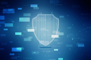 2d illustration Security concept - shield 