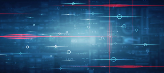 2d illustration Abstract futuristic electronic circuit technology background