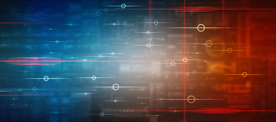 Fototapeta premium 2d illustration Abstract futuristic electronic circuit technology background