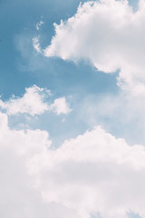 Screensaver and background for design. Gentle blue clouds at dawn.