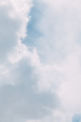 Screensaver and background for design. Gentle blue clouds at dawn.