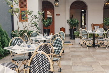 Interior of beautiful luxury tropical hotel in Sri Lanka outdoor