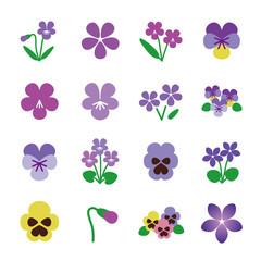 すみれ　スミレ　パンジー　アイコン