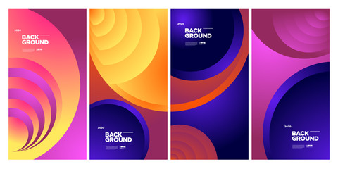 2020 Cover and Poster Design Template for Magazine. Trendy Abstract Colorful Geometric and Curve Vector Illustration Collage with Typography for Cover, book, social media story, and Page Layout.