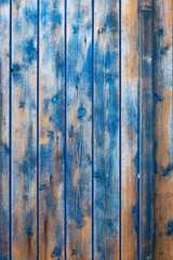 old weathered blue wooden planks