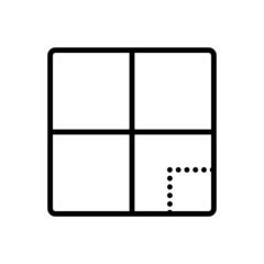 Black line icon for section block